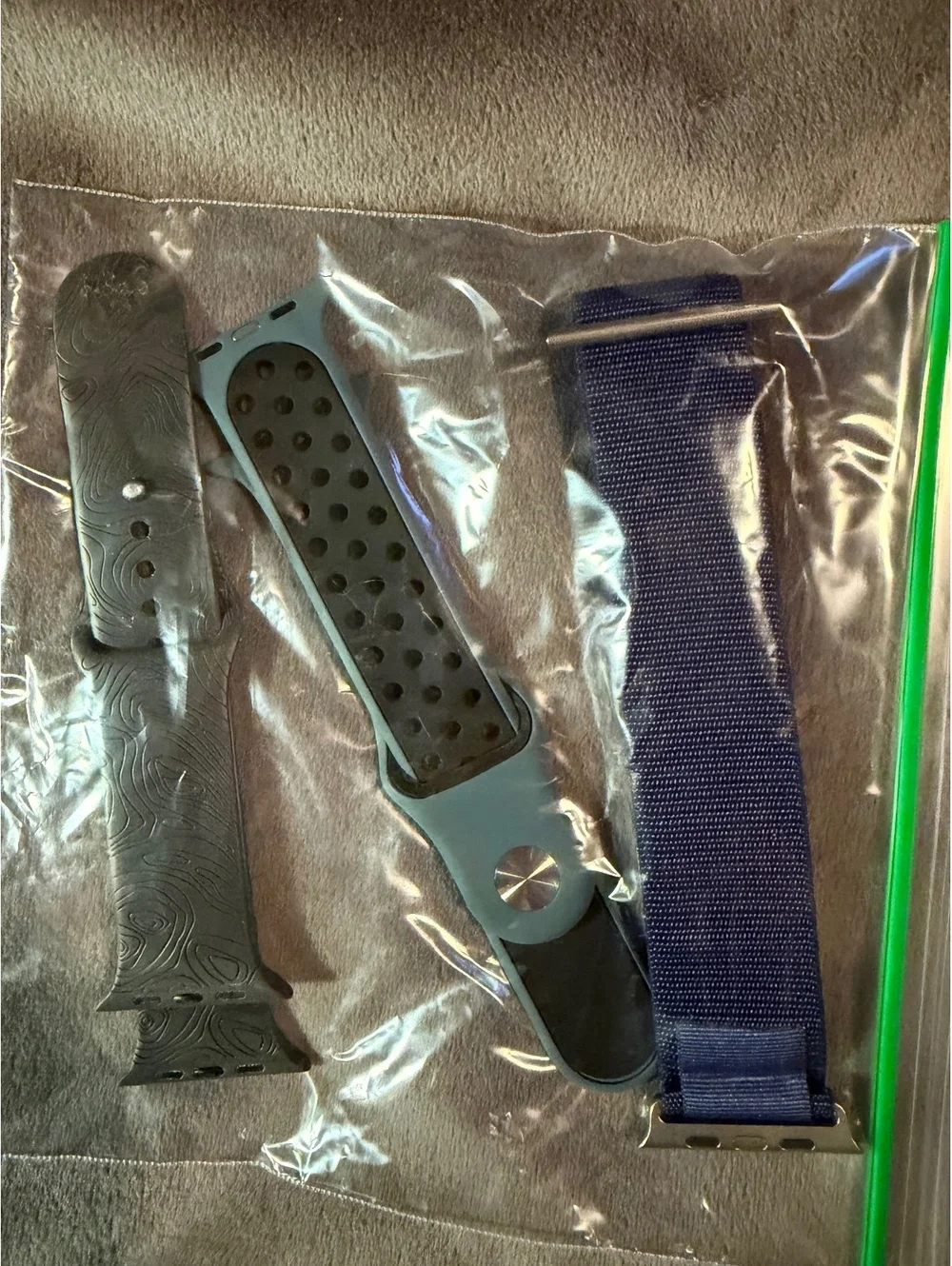 Apple Watch Bands Set - Blue Nylon and Blue/Black Sport Band